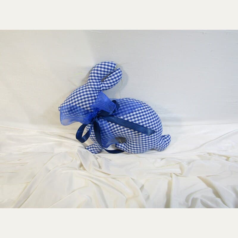 Conejo Muñeca Vichy Azul Claro con Lazo Festivo