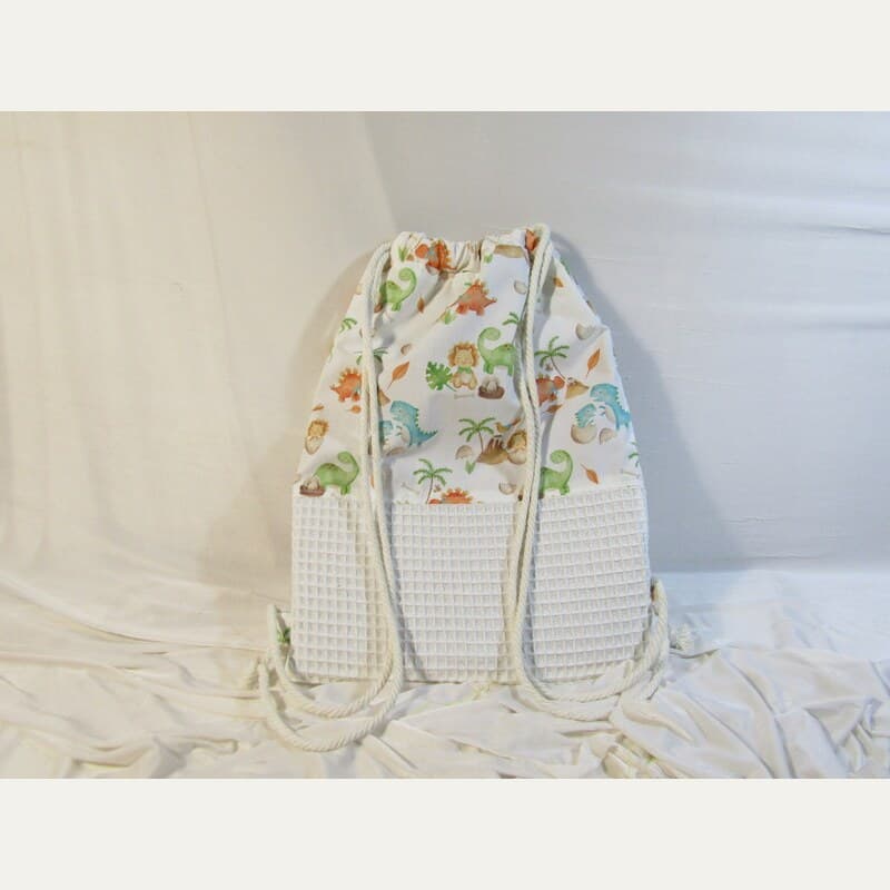 Mochila Saco Infantil Dinosaurios y Waffle
