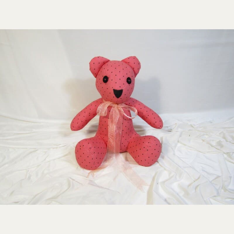 Osito de Tela Rosa Hecho a Mano – ¡Único e Irrepetible!