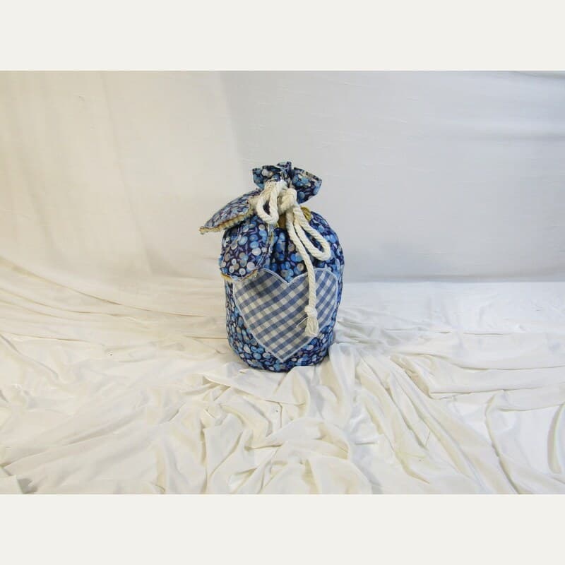 Saco Decorativo Corazón Vichy Azul Marino