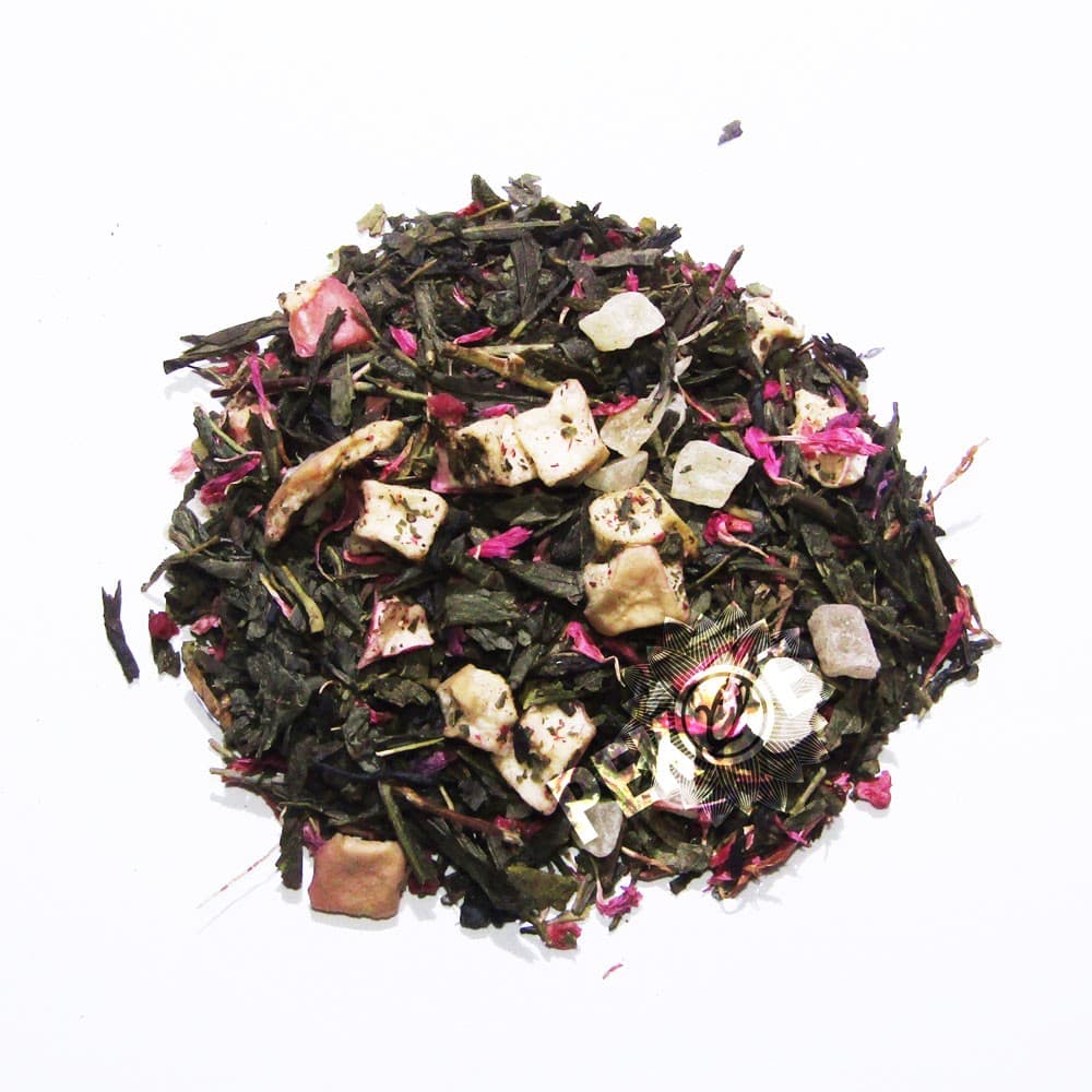 TE VERDE MANZANA, PIÑA Y FRAMBUESA (tarta de Frambuesa)